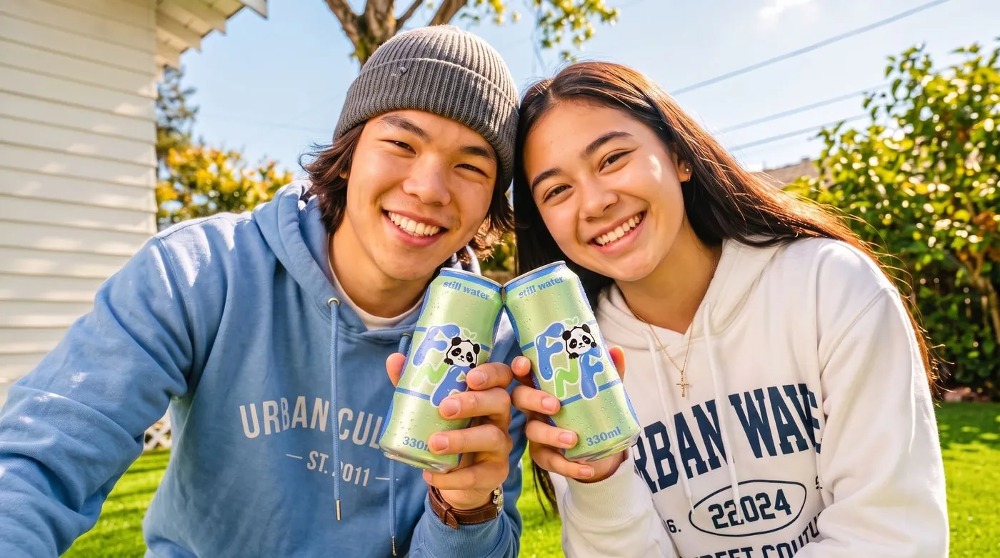 man and girl holding FRESH N FRESH cans